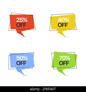 Colored label icon set Stock Vector