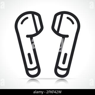 earphones icon isolated vector flat line design Stock Vector