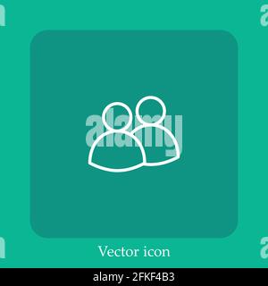 friends vector icon linear icon.Line with Editable stroke Stock Vector