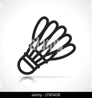 Badminton shuttlecock line icon isolated vector image Stock Vector