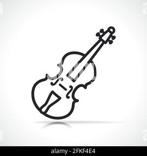 Vector illustration of violin line icon design Stock Vector