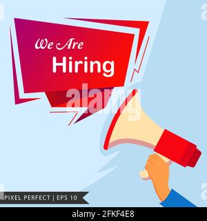 We are Hiring - flyer, poster advertisement for job seekers. Job post graphic for social media and websites. Stock Vector