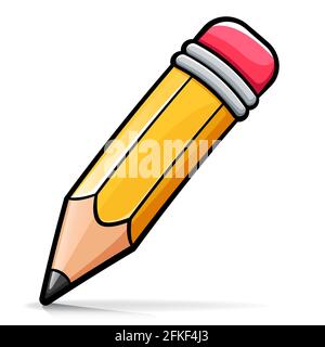 Vector illustration of wooden pencil cartoon design Stock Vector