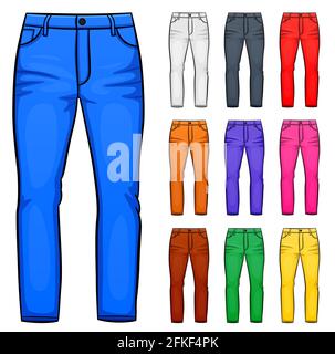 Vector illustration of pants set cartoon design Stock Vector