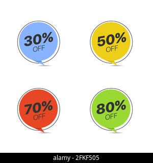 Colored label icon set Stock Vector