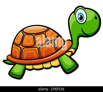 Vector illustration of cute turtle cartoon character Stock Vector