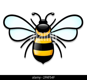 Vector illustration of isolated honeybee cartoon design Stock Vector