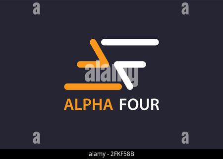 Parallelogram AF logo. Initial letter AF graphic logo design concept, line art style. Modern simple creative minimalist and elegant design. Stock Vector