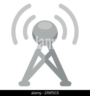 broadcast antenna flat icon isolated vector design Stock Vector