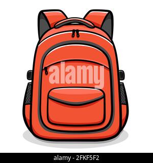 Vector illustration of school backpack cartoon clipart Stock Vector