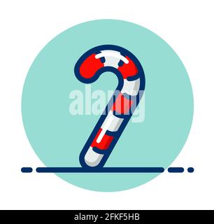 Vector illustration of christmas candy cane icon Stock Vector