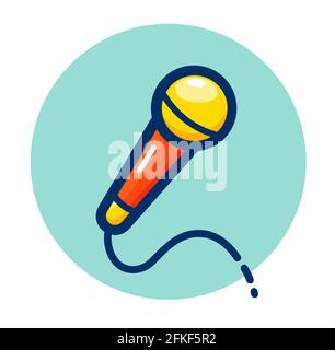 Vector illustration of karaoke microphone color icon Stock Vector