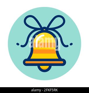 Vector illustration of christmas bell icon clipart Stock Vector