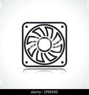 Vector illustration of cpu fan line icon Stock Vector