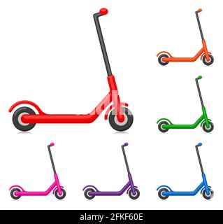 Vector illustration of kick scooter color design Stock Vector
