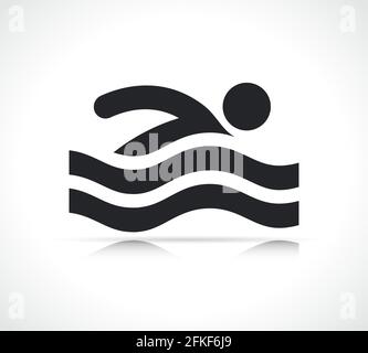 swimming man icon isolated vector black design Stock Vector
