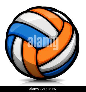 Vector illustration of volleyball ball cartoon isolated Stock Vector