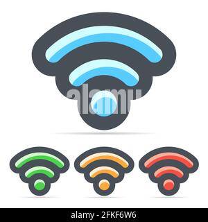 Wifi icon flat vector illustration sign isolated Stock Vector