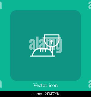 communion vector icon linear icon.Line with Editable stroke Stock Vector