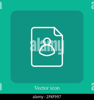 personal file vector icon linear icon.Line with Editable stroke Stock Vector