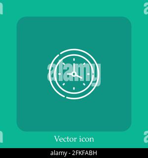 clock vector icon linear icon.Line with Editable stroke Stock Vector