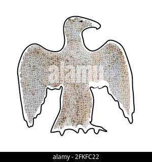 Abstract silhouette of a large eagle in mosaic brown Stock Vector