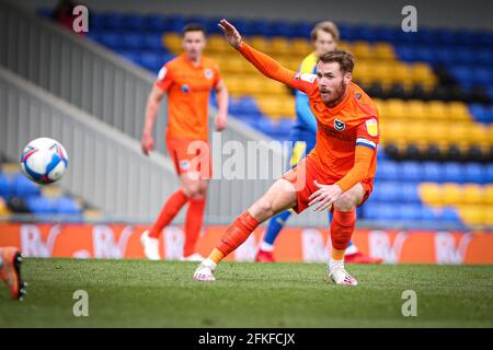 LONDON, UK. MAY 1ST Tom Naylor of Portsmouth during the Sky Bet League 1 match between AFC Wimbledon and Portsmouth at the Kingsmeadow Stadium, Kingston on Saturday 1st May 2021. (Credit: Tom West | MI News) Credit: MI News & Sport /Alamy Live News Stock Photo