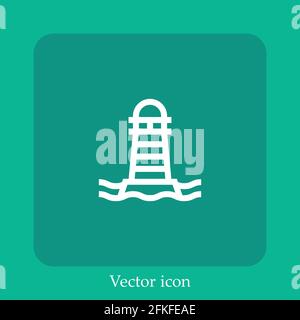 lighthouse vector icon linear icon.Line with Editable stroke Stock Vector