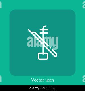 erhu vector icon linear icon.Line with Editable stroke Stock Vector