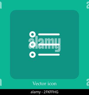 bullet list vector icon linear icon.Line with Editable stroke Stock Vector