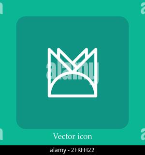 napkins vector icon linear icon.Line with Editable stroke Stock Vector