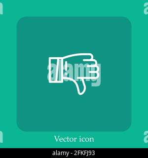 right to objection vector icon linear icon.Line with Editable stroke Stock Vector