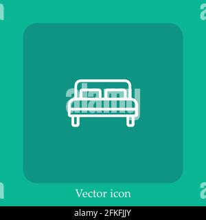 bed vector icon linear icon.Line with Editable stroke Stock Vector