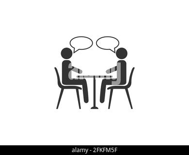 People talking icon on white background. Vector illustration. Stock Vector