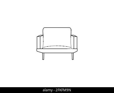 Armchair, chair, Interior outline icon. Vector illustration. Stock Vector