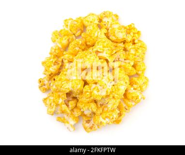 Flavored Cheese Popcorn on a White Background Stock Photo