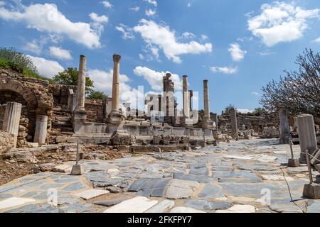 The ruins of an ancient city of Ephesus, Izmir, Turkey. Stock Photo