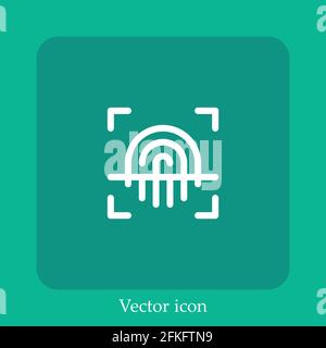 fingerprint vector icon linear icon.Line with Editable stroke Stock Vector