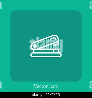 stapler remover vector icon linear icon.Line with Editable stroke Stock Vector