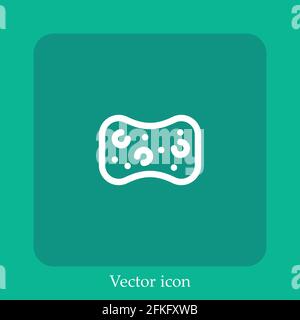 sponge vector icon linear icon.Line with Editable stroke Stock Vector