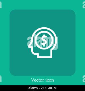 mindset vector icon linear icon.Line with Editable stroke Stock Vector