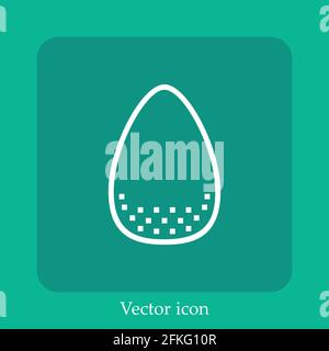 egg vector icon linear icon.Line with Editable stroke Stock Vector