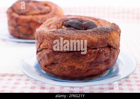 Traditional Portuguese  folar cake made around easter season. Stock Photo