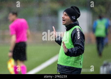 Lugano, Switzerland. 01st May, 2021. May 1st, 2021, Lugano, Stadio Comunale  Cornaredo, AXA Women's Super League: FC Lugano Femminile - FC Luzern, FC  Lugano players let the fans celebrate. In the picture from left: Erika  Vigano, Mathilda Andreoli