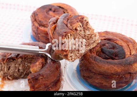 Traditional Portuguese  folar cake made around easter season. Stock Photo