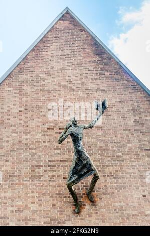 The Preacher figure clasps a prayer book and preaches out to the world Peter Peri's sculpture, died on 19 January 1967 Stock Photo