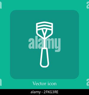 curler vector icon linear icon.Line with Editable stroke Stock Vector