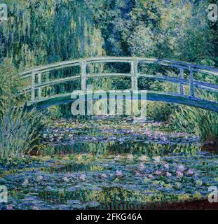 Claude Monet, Water Lilies and Japanese Bridge, 1899, Princeton University Art Museum, New Jersey, USA. Stock Photo