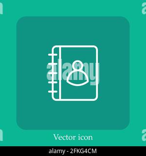 contacts vector icon linear icon.Line with Editable stroke Stock Vector
