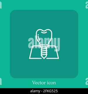 implants vector icon linear icon.Line with Editable stroke Stock Vector